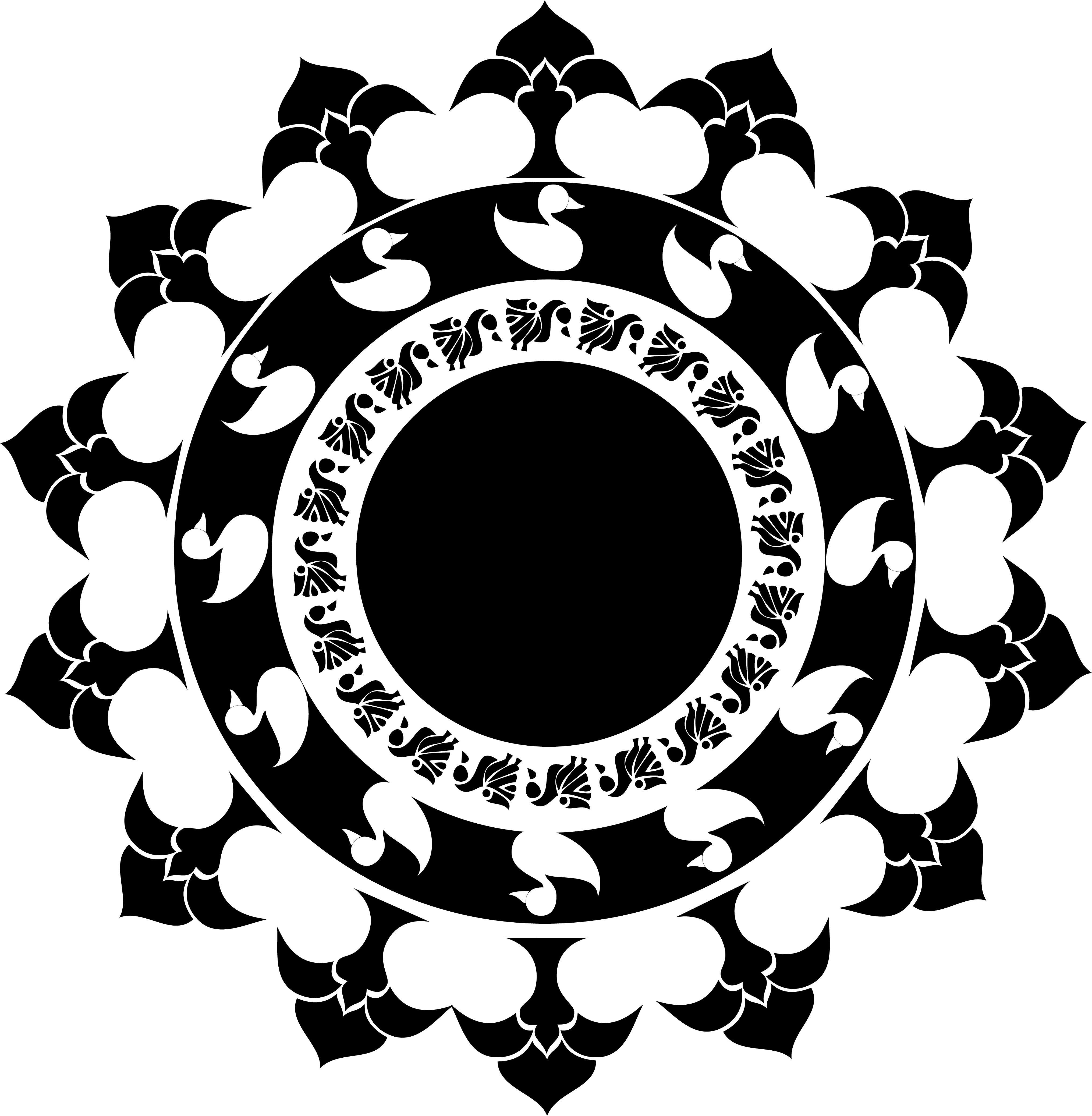 Png B/w Clipart (4060x4149), Png Download