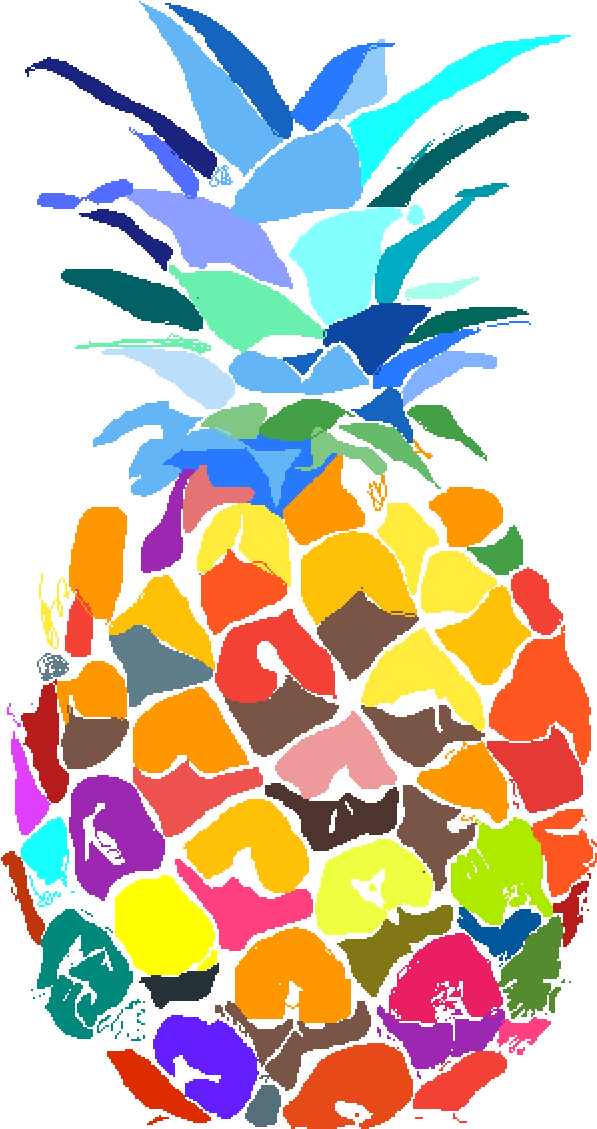 Colourful Pineapple Clipart (1400x1400), Png Download