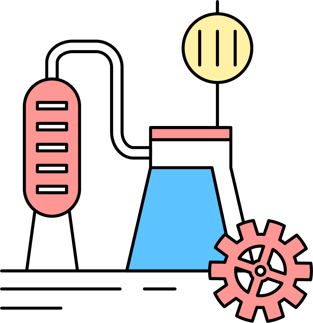 Extraction Of Refining Processes Processing Oil Production Clipart (1001x1033), Png Download