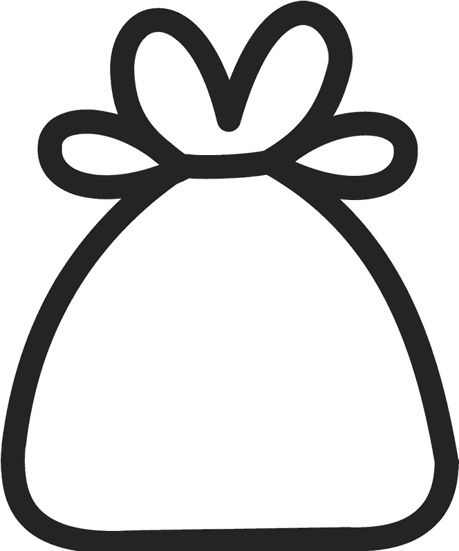 Santa's Sack Rubber Stamp Clipart (800x800), Png Download