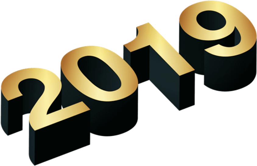 Free Png Download 3d Numeric 2019 Golden Png Png Images Clipart (850x549), Png Download