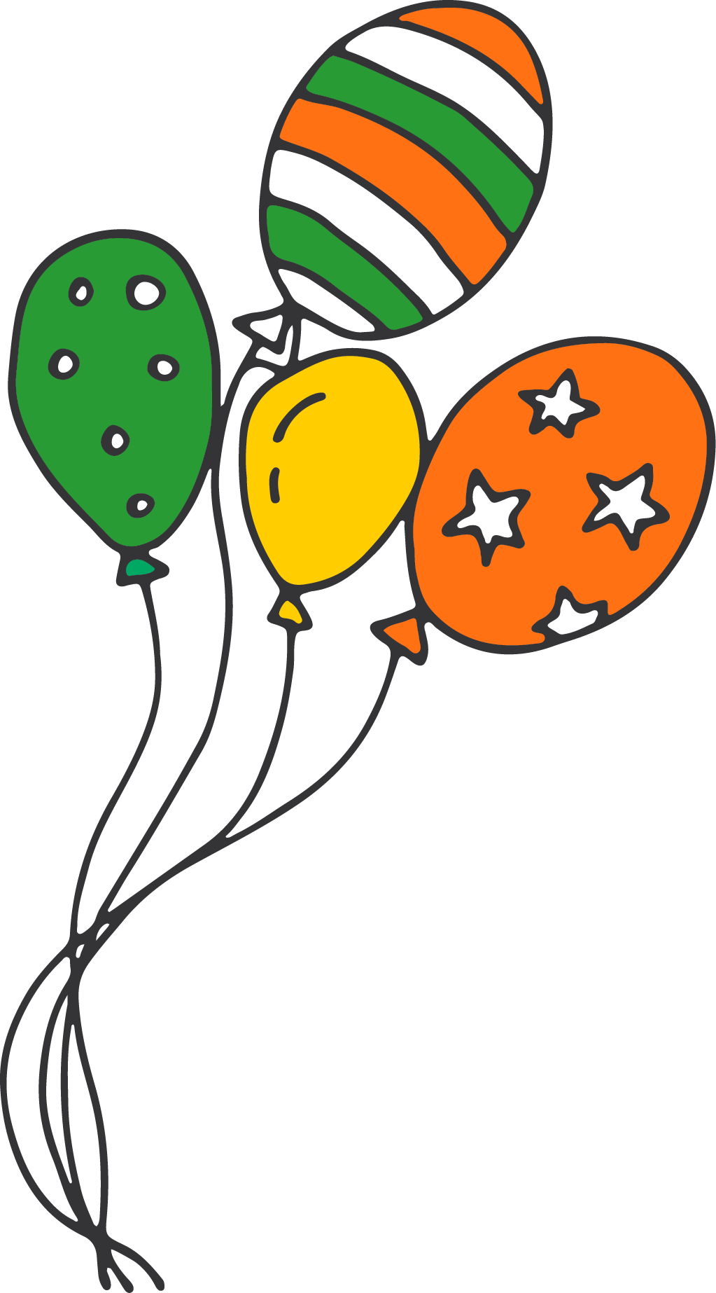 Irish Party Balloons Clipart (1023x1846), Png Download
