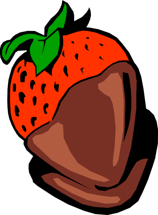 Vector Illustration Of Garden Strawberry Edible Fruit Clipart (515x700), Png Download