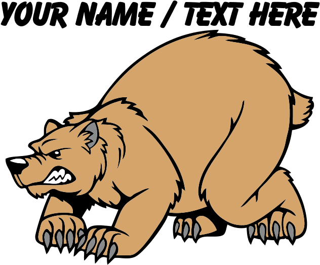 Custom Grizzly Bear Cartoon Baby Blanket Clipart (700x700), Png Download