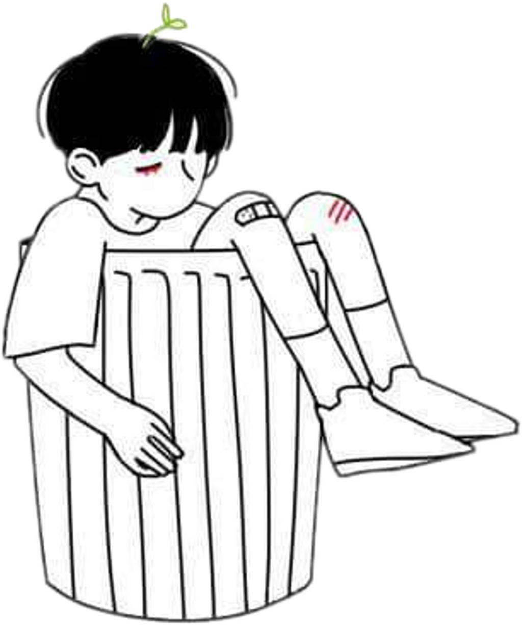 Sad Depression Trash Cute Bad Sadboy Cutesad Clipart (1024x1225), Png Download
