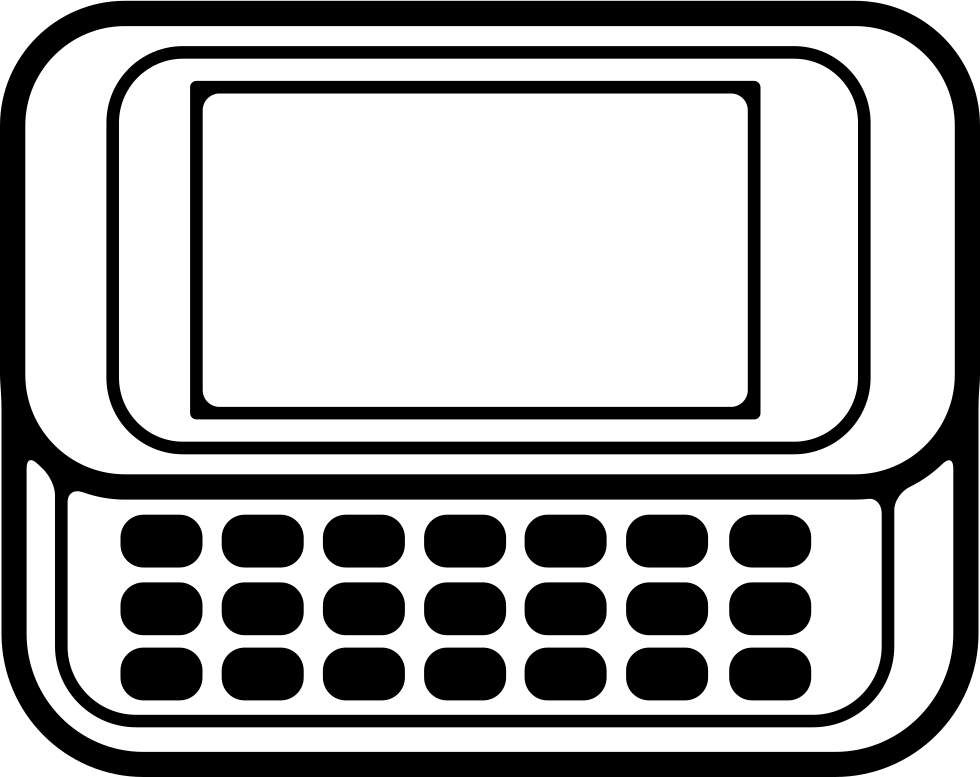 Horizontal Mobile Phone With Keyboard Comments Clipart (980x777), Png Download