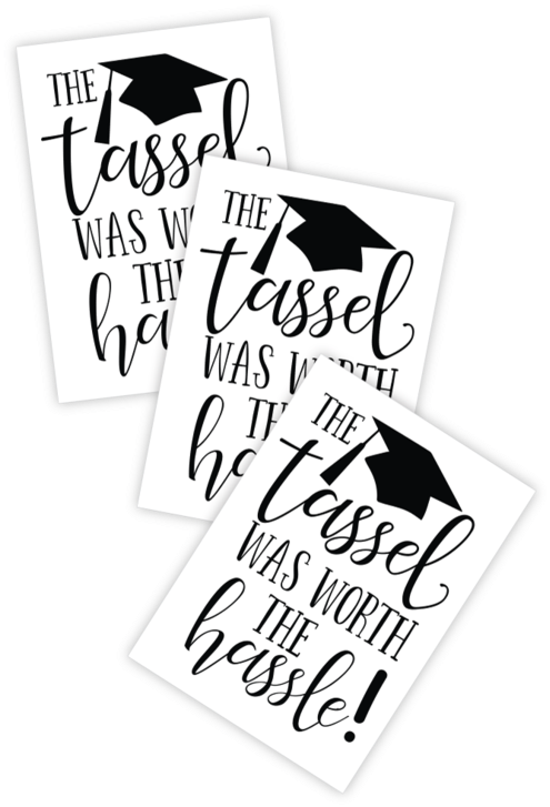 Set Of 3 Graduation Temporary Tattoos The Tassel Was Clipart (600x800), Png Download