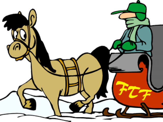 Drawn Sleigh Cartoon Clipart (640x480), Png Download