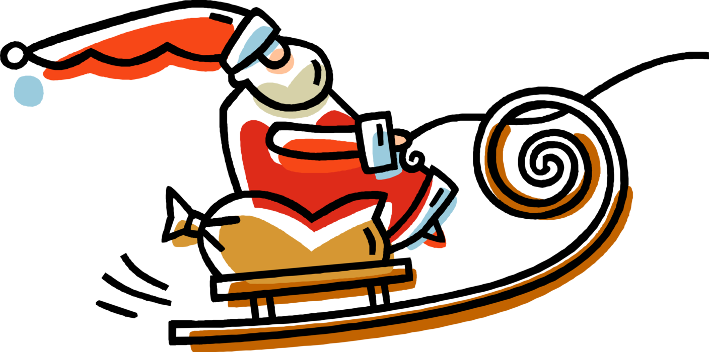 Santa Claus On Christmas Clipart (1408x700), Png Download