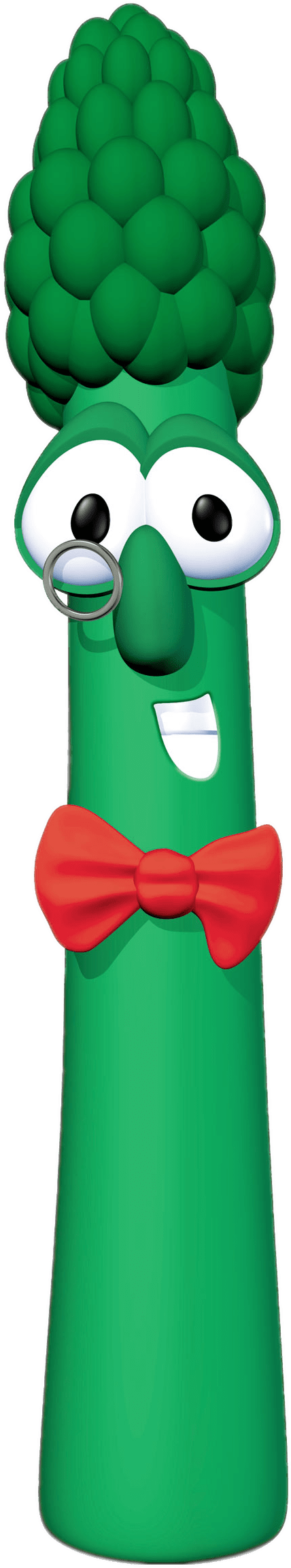 Archibald Asparagus With Red Bow Tie Clipart (1112x2332), Png Download
