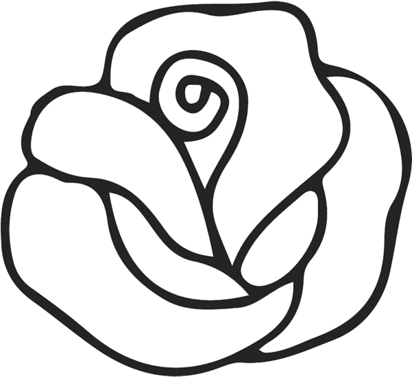Beautiful Blooming Rose Rubber Stamp Clipart (600x600), Png Download