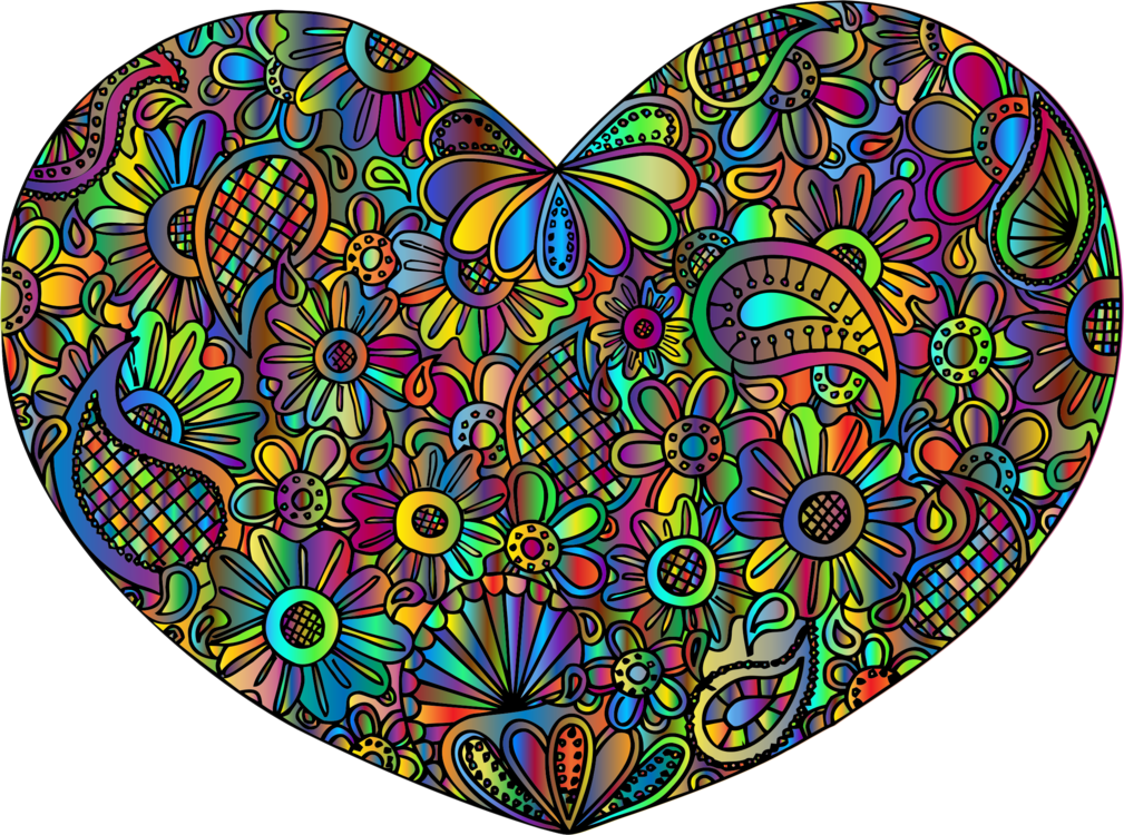 Heart Visual Arts Cat Silhouette Flower Clipart (1009x750), Png Download