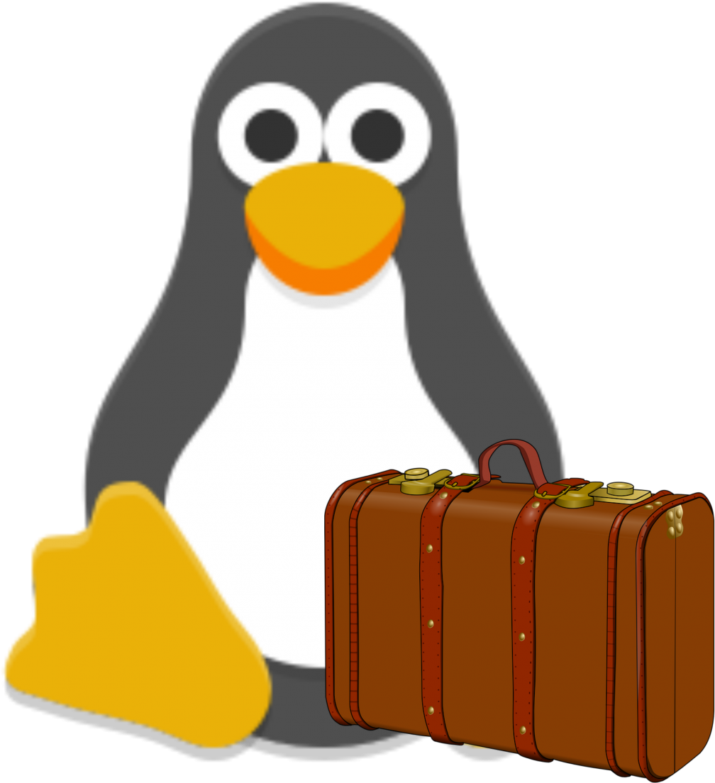 Tux Con Una Maleta Clipart (1200x1200), Png Download