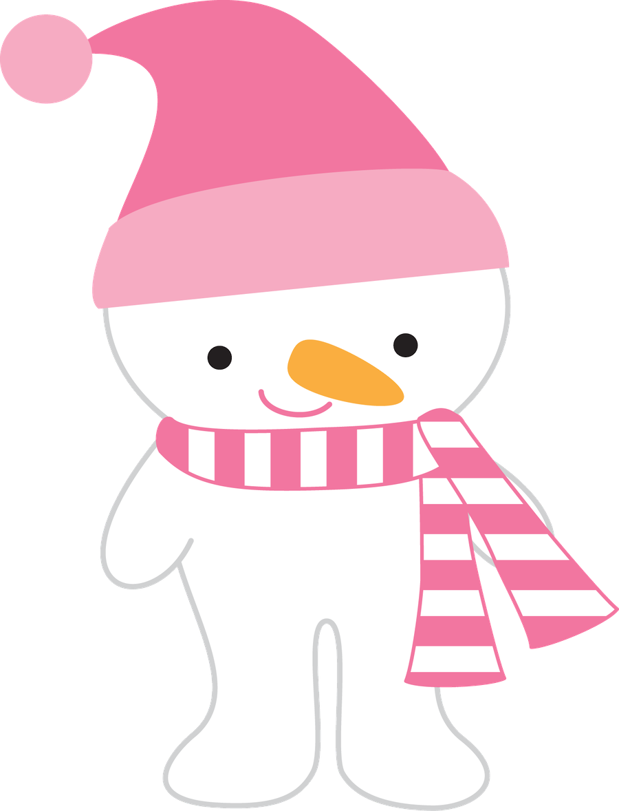 Winter Clipart, Cute Snowman, Snowmen, Pink Hat, - Png Download (900x1178), Png Download
