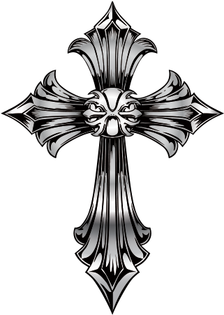 Printed Vinyl Cross Chrome Clipart (600x600), Png Download