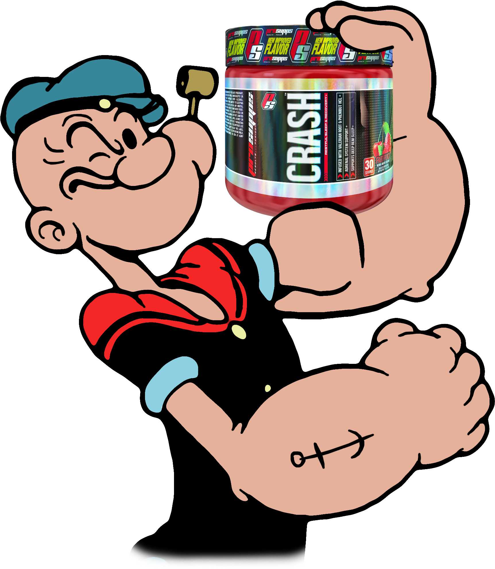 Popeye, More Like Shuteye Clipart (1920x2119), Png Download