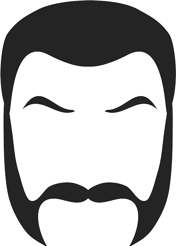 Friendly Mutton Chops Rubber Stamp Clipart (800x800), Png Download