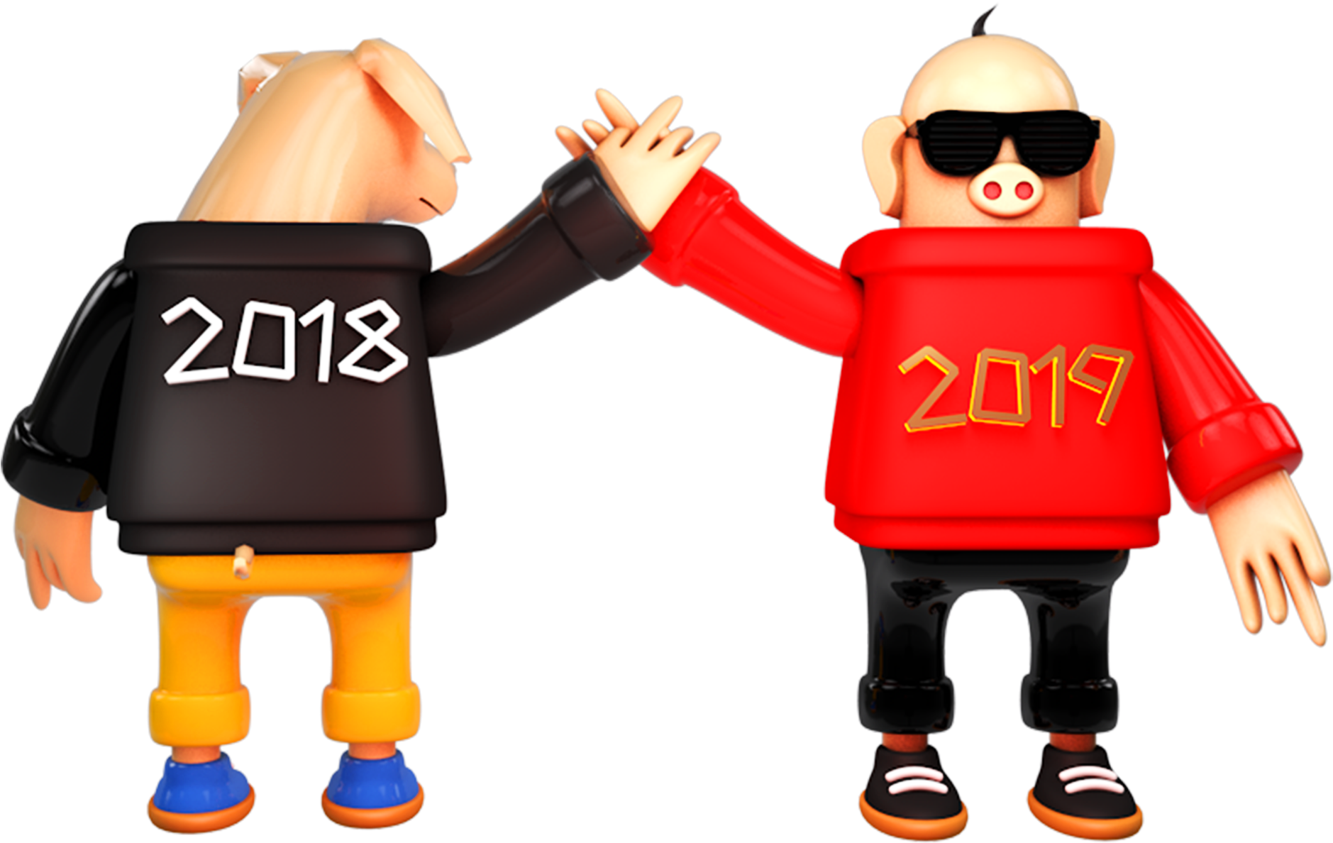 C4d Word Art 2019 Pig Element Clipart (2000x2000), Png Download