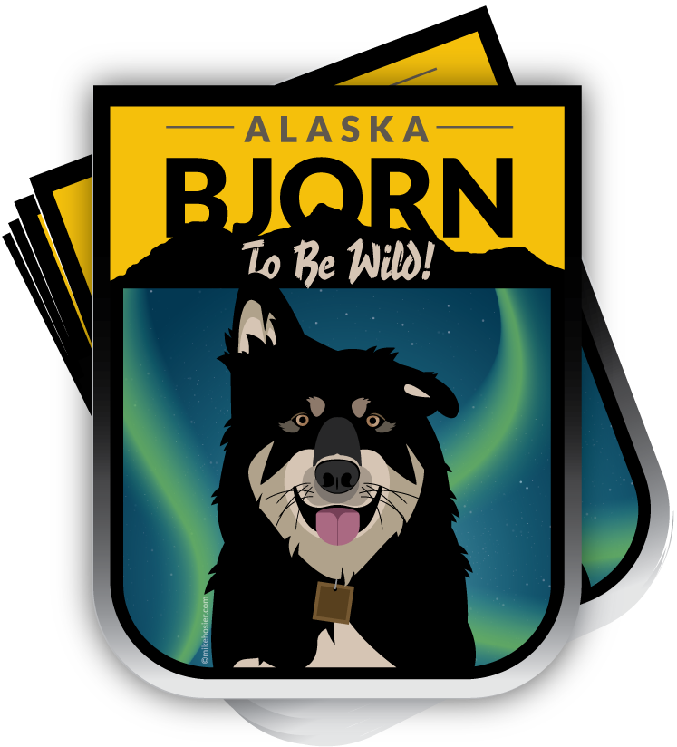 Bjorn Alaska Adventure Dog Stickers, Tim The Tooth Clipart (800x855), Png Download