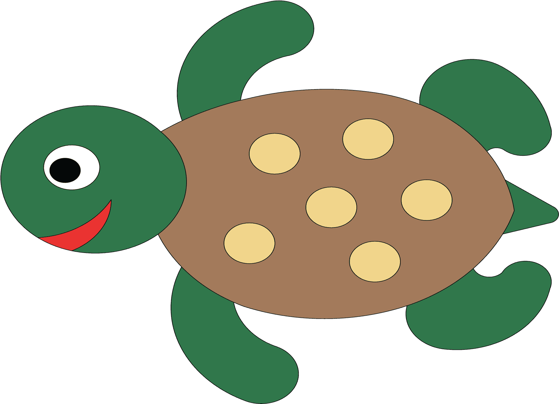 Turtle Clipart (3000x1373), Png Download
