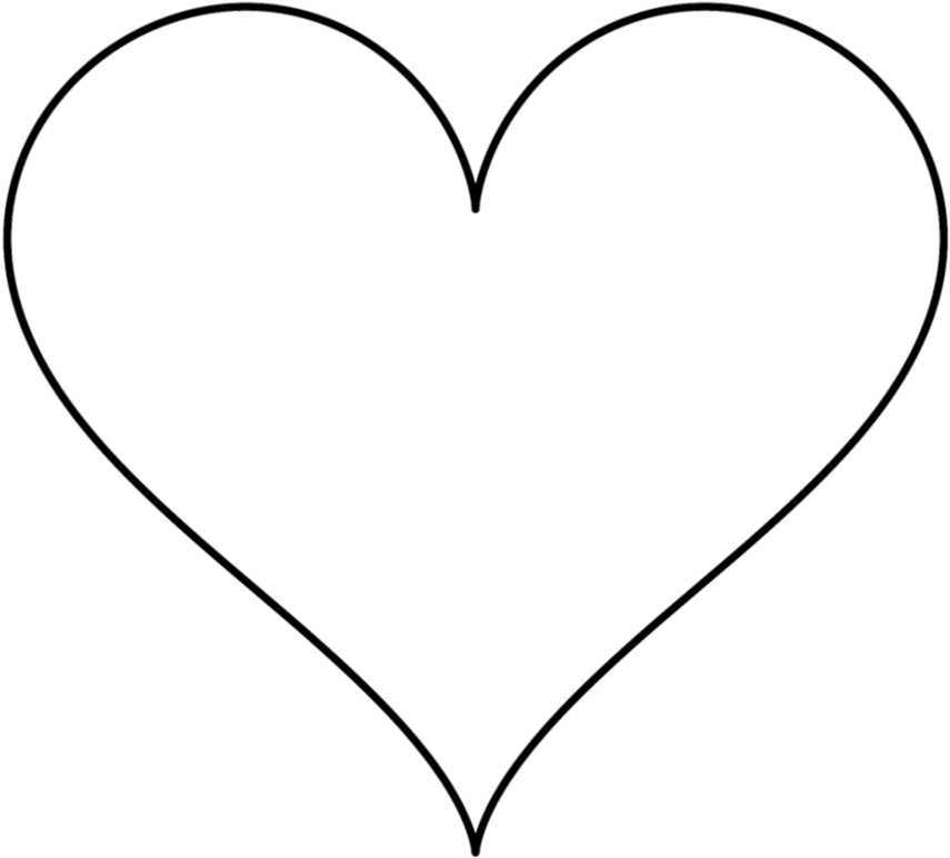 Heart Line Art Png Clipart (948x842), Png Download