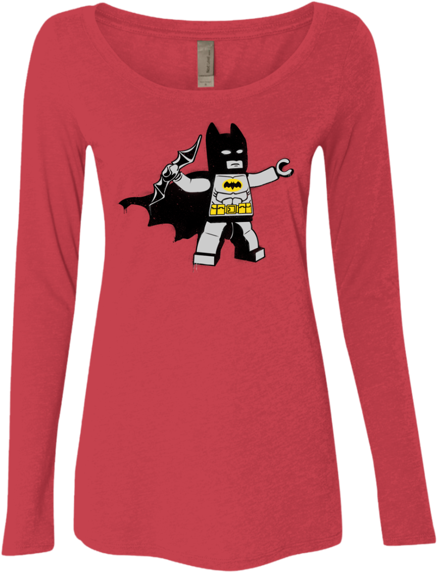 Batsy Lego Women's Triblend Long Sleeve Shirt Clipart (1155x1155), Png Download