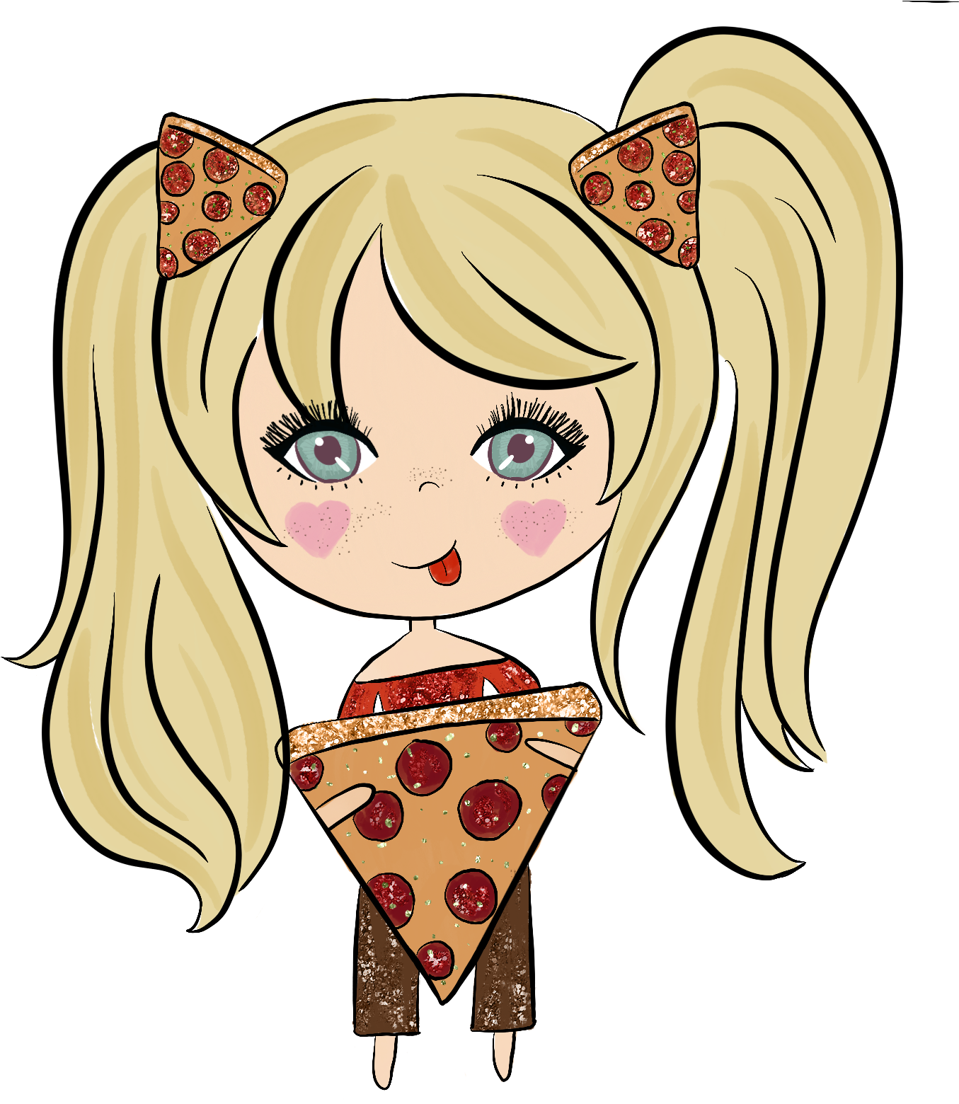 Pretty Dolls Pizza Night Clipart Full Size Clipart (3050861