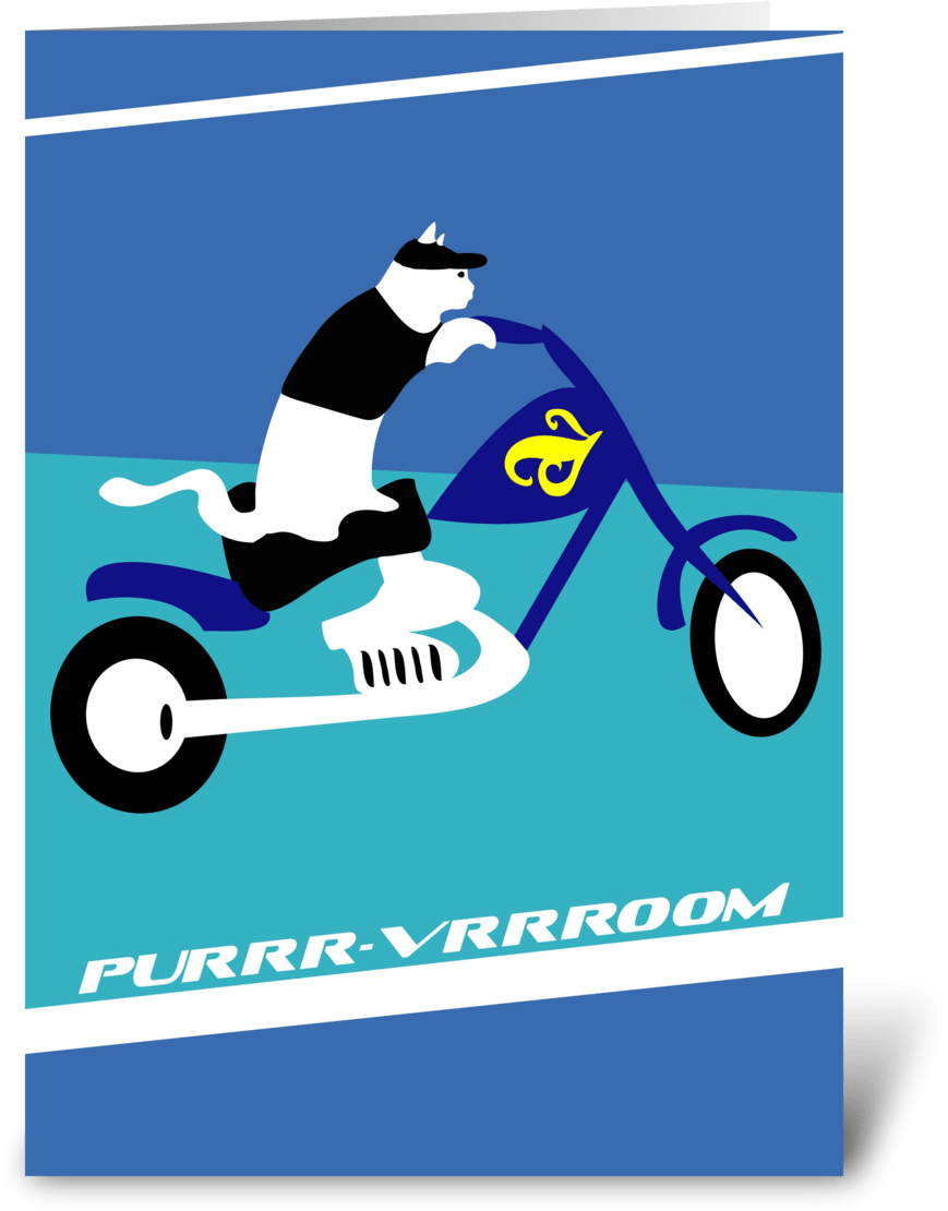 Cat Revving Motorcycle Clipart (1050x1188), Png Download