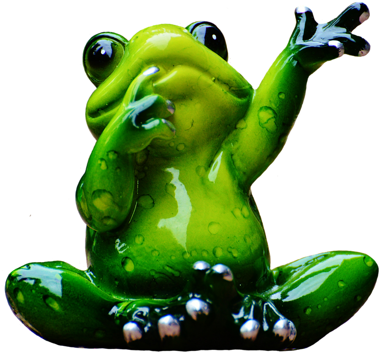 Laminated Poster Frog Wave Cute Sweet Animal Fun Funny Clipart (770x720), Png Download