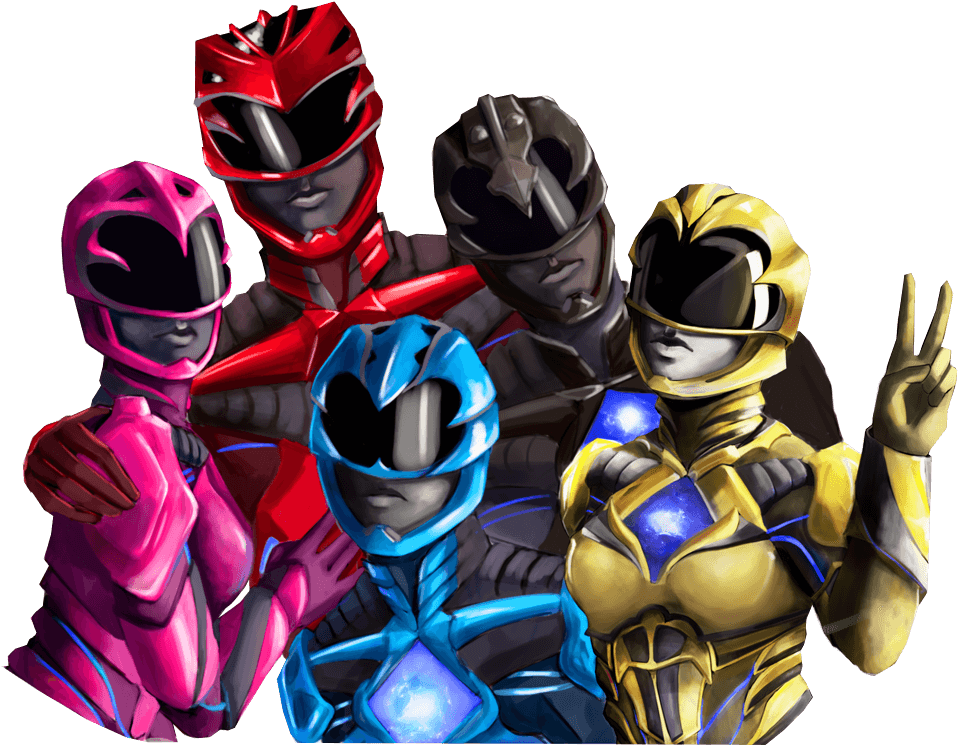 Power Rangers Group Sticker Clipart (1000x1000), Png Download