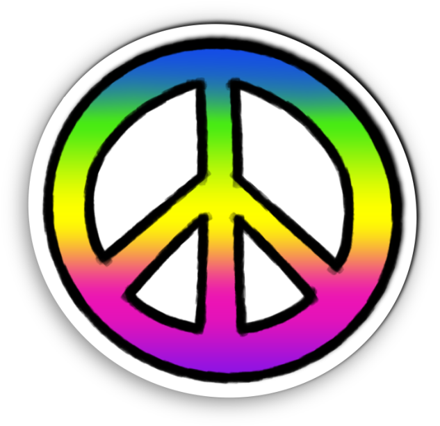 Tie Dye Peace Sign Sticker Clipart (662x640), Png Download