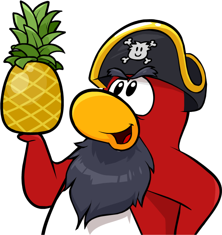 Rockhopper Holding Pineapple Clipart (718x762), Png Download