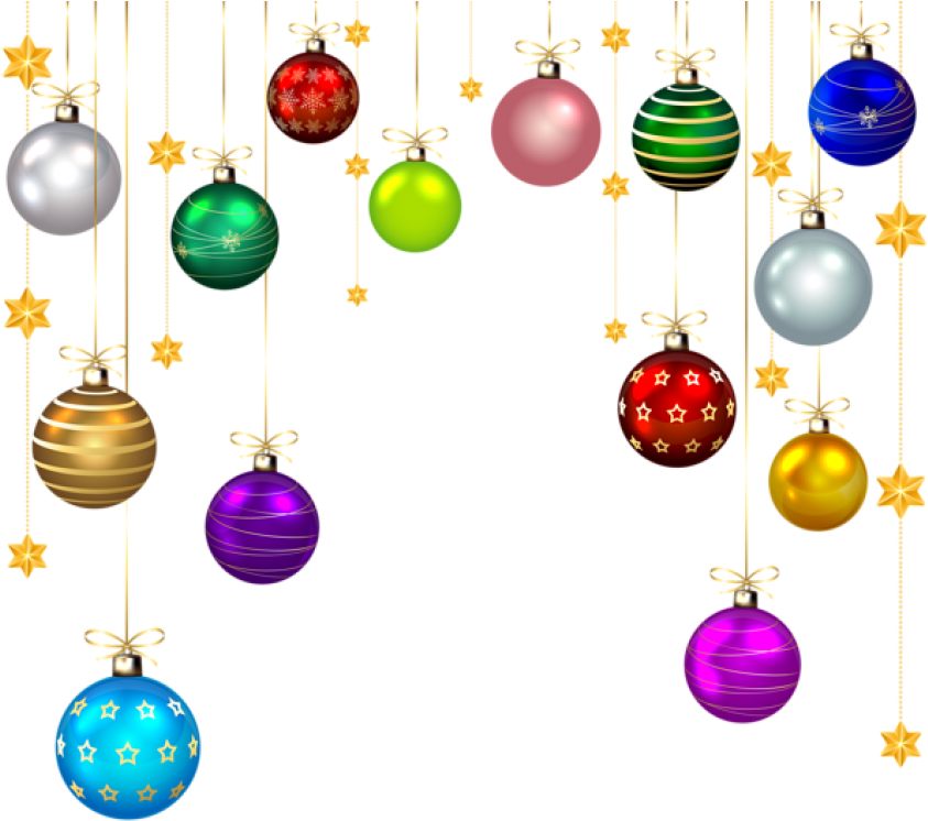 Free Png Hanging Christmas Balls Decor Png Images Transparent Clipart (850x753), Png Download