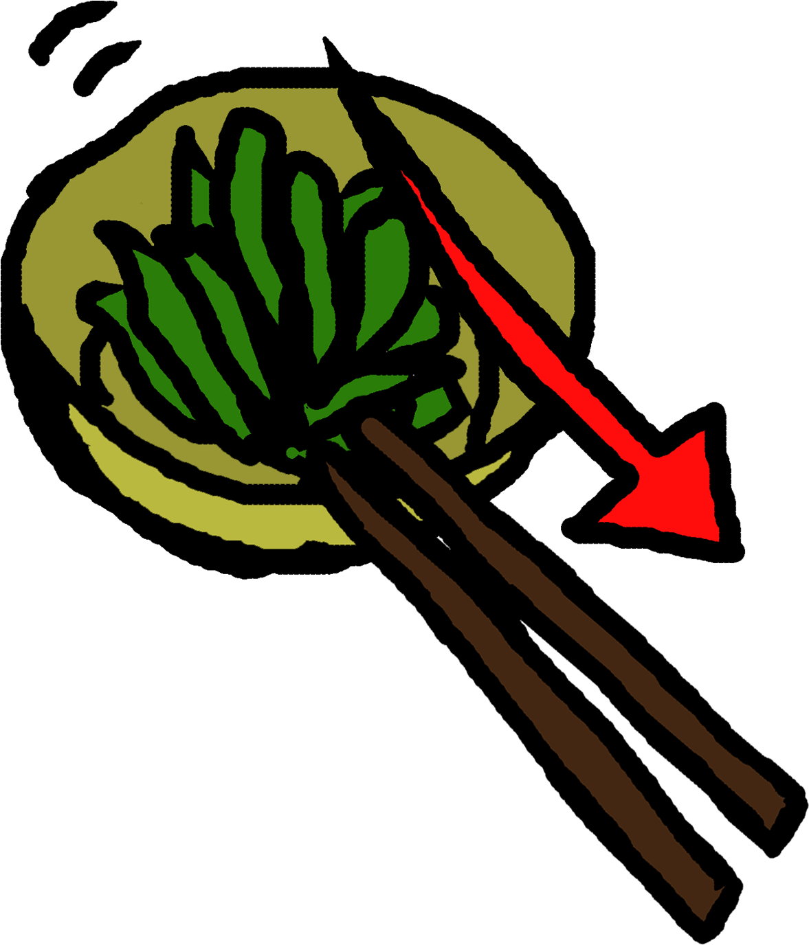 Tableware Is Drawn Near To The Front With Chopsticks Clipart (1772x1772), Png Download