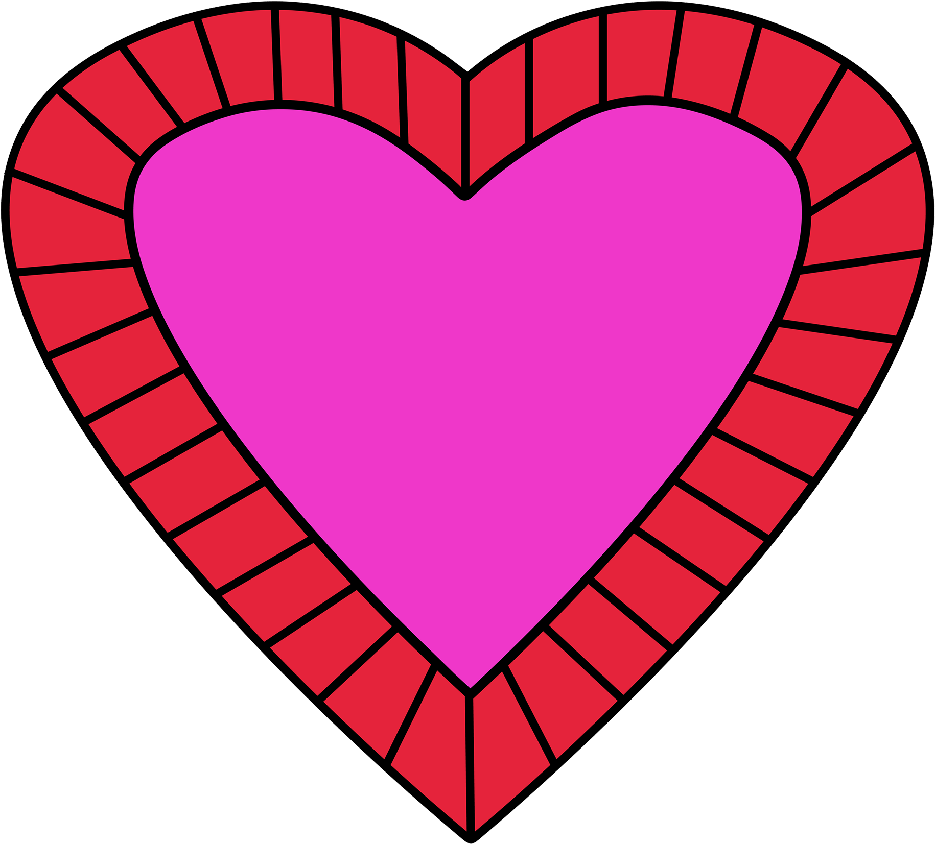 Heart With Facedownload Now Heart With Lined Border Clipart (2000x1809), Png Download