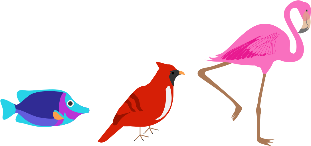 If You Think Of Anything Brightly Colored In The Animal Clipart (1198x524), Png Download