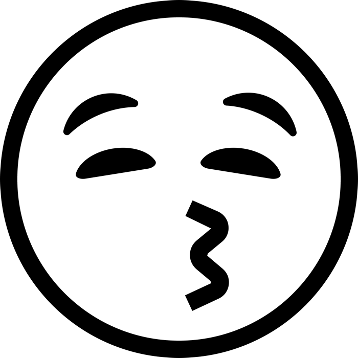 Kissing Emoji Rubber Stamp Clipart (700x700), Png Download