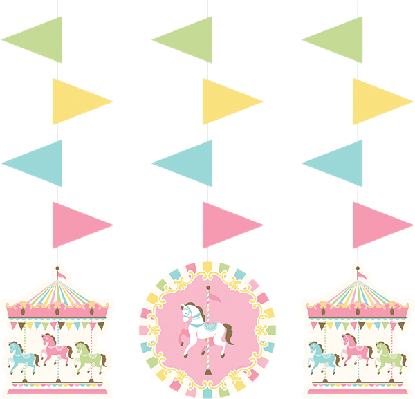 Carousel Hanging Cutouts Clipart (600x577), Png Download