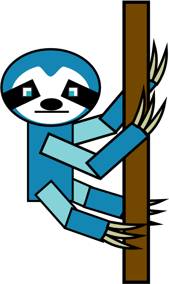 Sloth Clipart (624x1020), Png Download
