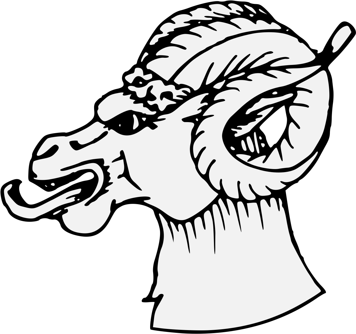 Ram's Head Erased § Clipart (1218x1143), Png Download
