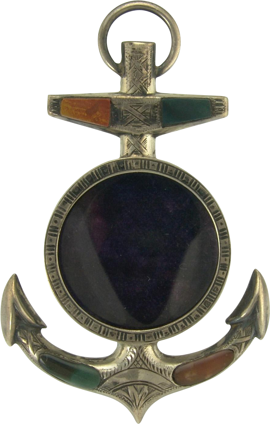 Choice Miniature Victorian Scottish Agate Anchor Frame Clipart (1394x1394), Png Download