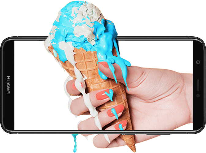 Huawei P Smart Front Display Showing An Ice Cream In Clipart (673x500), Png Download