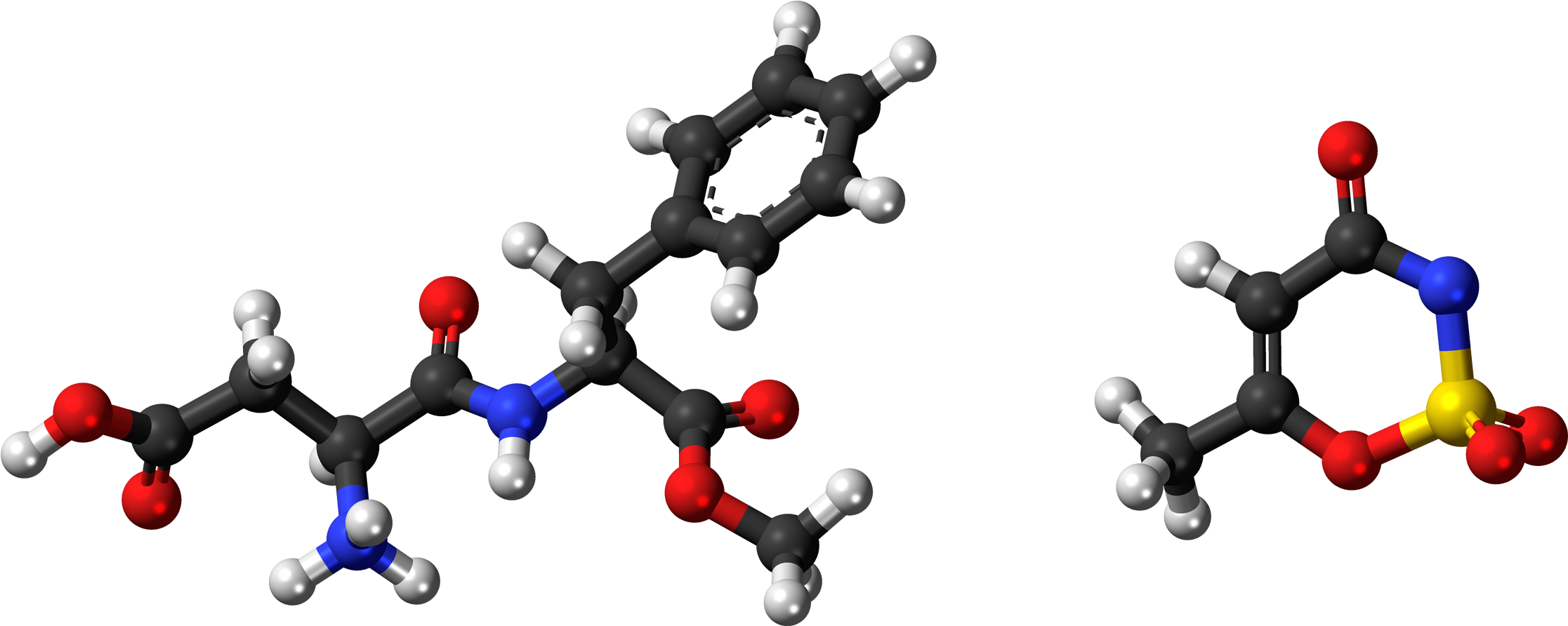 Aspartame Acesulfame Salt 3d Balls Clipart (2341x1000), Png Download