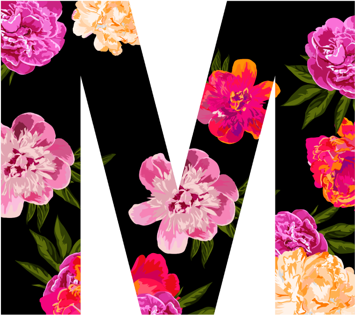 Joella Floral Letter Candle Clipart (792x792), Png Download