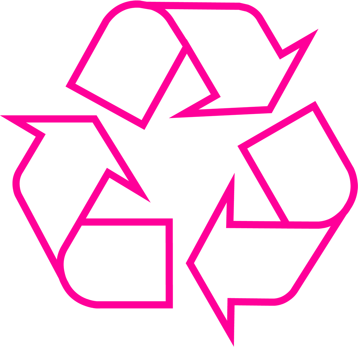 Recycling Symbol Icon Outline Magenta Clipart (1200x1171), Png Download