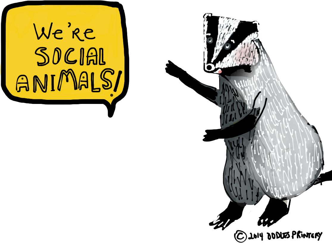 Oodles Printery Badgers Gone Social Clipart (1131x973), Png Download