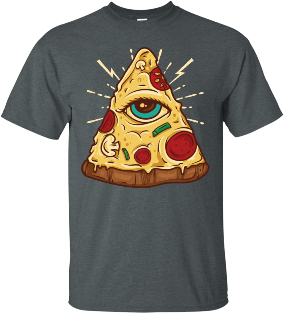 Illuminati Pizza All Seeing Eye Funny Junk Food Apparel Clipart (922x1014), Png Download