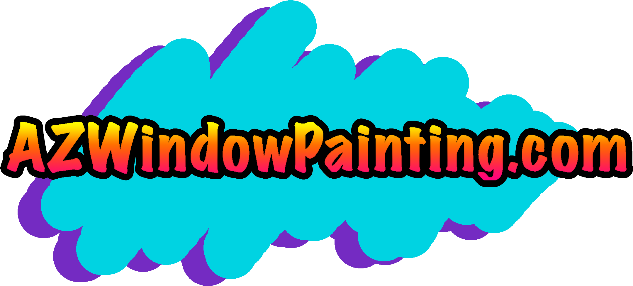Az Window Painting 602 526 Clipart (2263x1065), Png Download