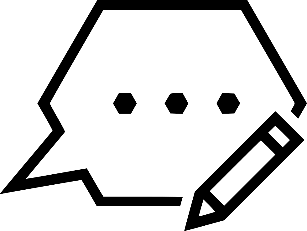 Message Edit Write Writing Bubble Pen Pencil Conversation Clipart (980x738), Png Download