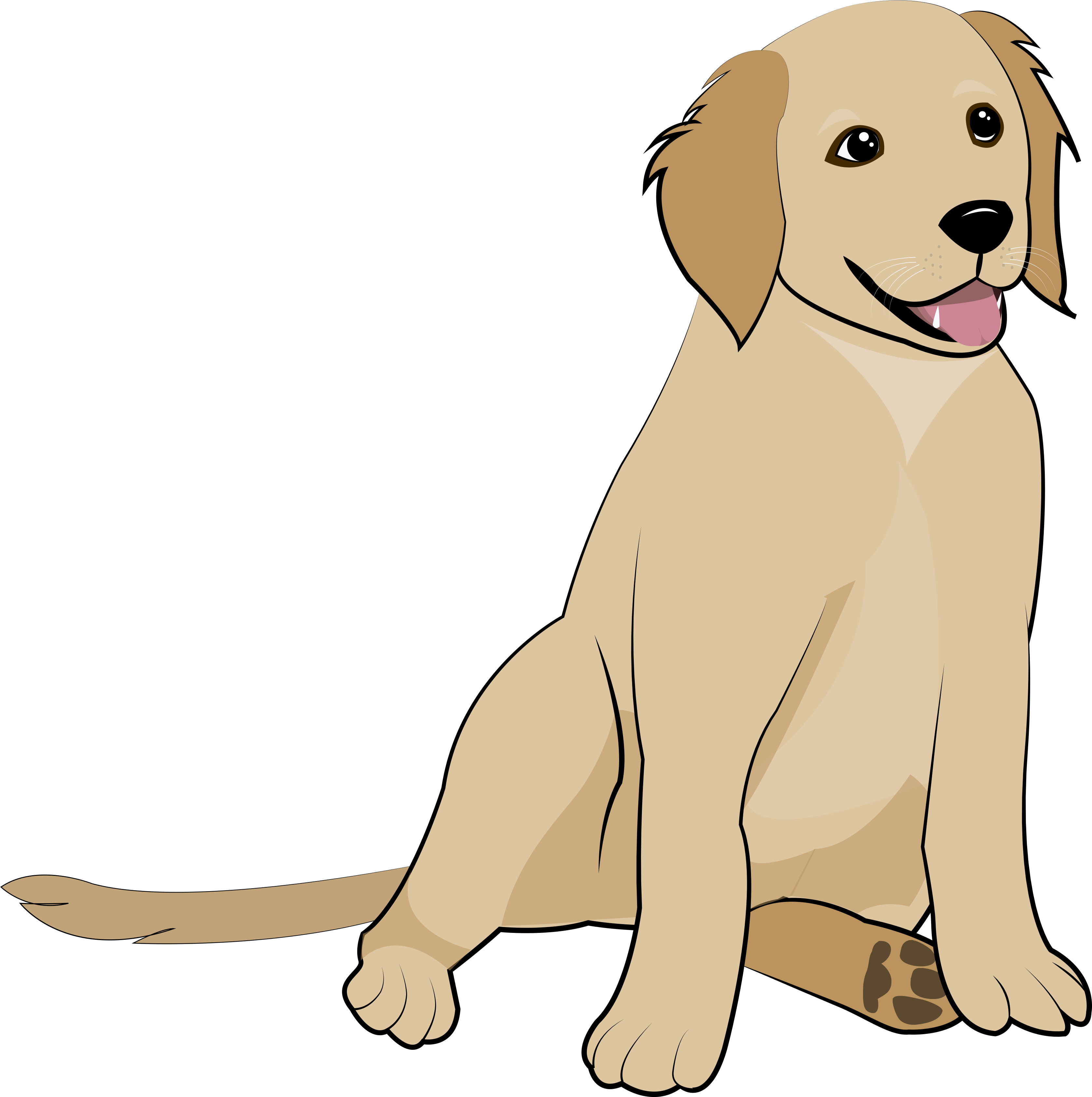 5 Golden Retriever Puppy Clipart (6173x4207), Png Download